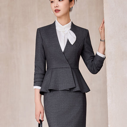 Business Attire, Goddess Style, Long-Sleeved Beauty Salon Front Desk, Fashion Hotel Manager, Sales Department, Jewelry Store Work Clothes