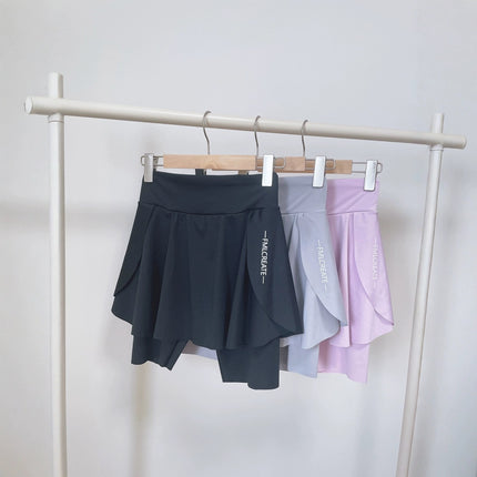 Fake Two-piece plus size Culottes Women's Summer Outer Wear Pocket Three-point Shark Pants Anti-light Outdoor Riding Yoga Shorts