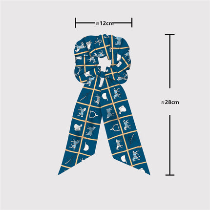 French Spring New Plaid war horse twill silk women's all-match decorative ponytail hair tie hair band hair tie hair accessories