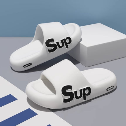 Stepping on excrement feeling household slippers women's summer 2024 new indoor home thick bottom bathroom non-slip non-smelly feet sandals for men