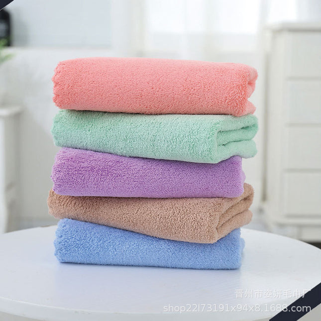 Plain Coral Velvet Towels Factory Wholesale Soft and Absorbent Household Towels That Are Not Easy to Shed Lint Pure Color Coral Velvet Towels