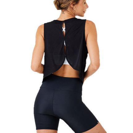 2026 Cross-Border Yoga Vest for Women with Hollow-Out Design, Beautiful Back Sports Cover-Up, Versatile Top for Running, Fitness, and Casual Wear Wholesale