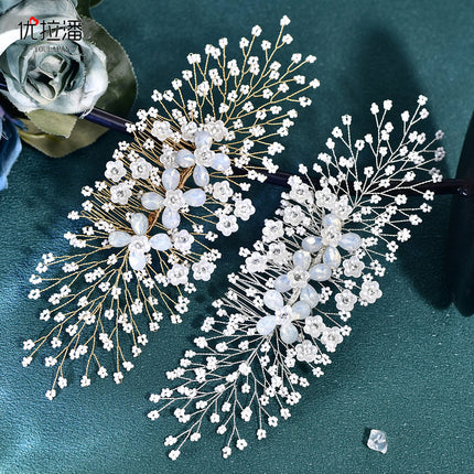 Youlapan Bridal Jewelry European and American Style Headpiece, Purely Handmade Rhinestone Hair Comb, Wedding Hair Accessory Hp279