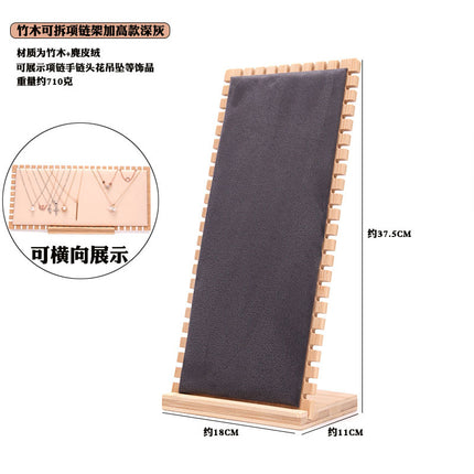 Bamboo Creative L-shaped necklace display stand vertical heightened bracelet pendant jewelry window counter display props