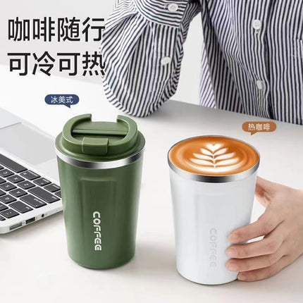 Fashion coffee cup 304 stainless steel vacuum mug couple cup portable car gift cup cross-border wholesale