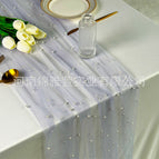 A21 gray purple yarn white beads / 150*300CM