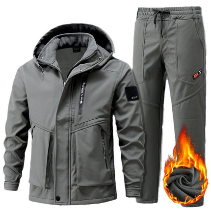 Outdoor assault clothing suit autumn and winter men's fleece-lined thickened cold-proof windproof waterproof warm cycling mountaineering suit