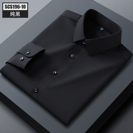 SCS196 Mulberry Silk Men's Shirt Long-sleeved Quality Men's Solid Color Clear Color Business Casual All-match Shirt Shirt