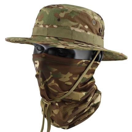 Summer Camouflage Tactical Penny Hat suit Multi-function Magic Hood Fishing Cap Sunscreen Protective Breathable Fisherman Hat