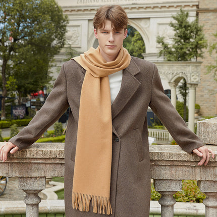 Wool Scarf Autumn and Winter Korean Style Men's Scarf Pure Color New Versatile Cashmere Scarf Women's Winter Warmth
