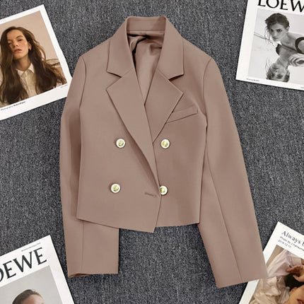Emerald Green Short Suit Jacket Women's 2023 Spring and Autumn New Style Small High-Level Casual Elegant Suit Top