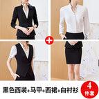HL961 Black Suit Dress 5005 Vest 1008 White Long Sleeve / M