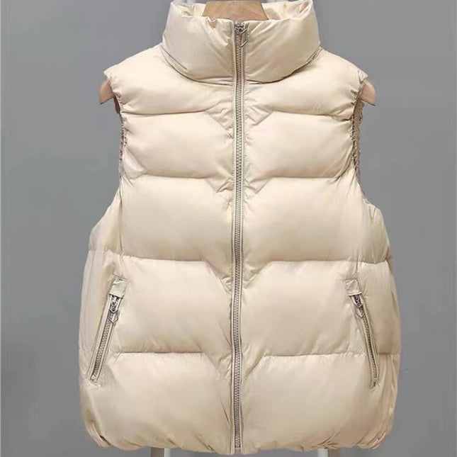 Women's Short Vest 2025 Autumn and Winter New Korean Style Loose Slimming Thick Cotton Vest Jacket Trendy