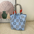 Copper coin flower blue