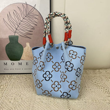 Korean Style New Ins Knot Handbag Spring and Autumn Portable Bucket Bag Travel All-match Small Large Capacity Handbag