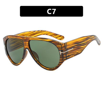 Pilot T-Shaped Large Frame Toad Sunglasses for Women 2024 New European and American Sunglasses Personalized Fashion Sunglasses