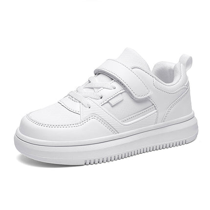 Children's Sneakers Spring New Waterproof Leather Boys' sneaker Trendy Soft Sole Casual White Shoes for Middle and Big Children