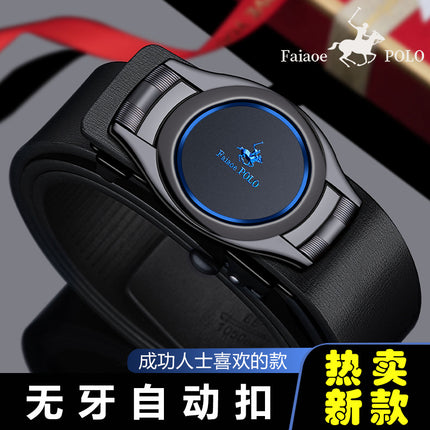 Paul Men's Belt Genuine Leather Trendy Simple Young People Automatic Buckle All-match Belt Business Casual Pure Cowhide Belt