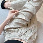 Apricot-color summer wide-leg pants-with pockets【】 / M
