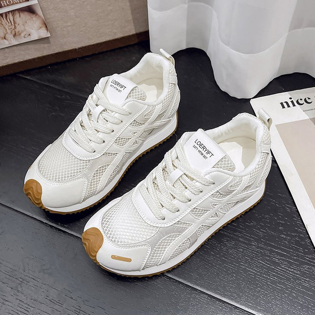 Retro Versatile Mesh Breathable German Training Shoes for Women Summer New Color Matching Casual Sports Shoes Heightening Dad Shoes