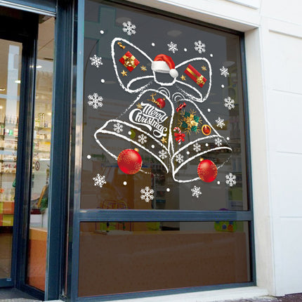 Christmas decorative window stickers glass door stickers Christmas bells creative window mall layout Christmas stickers