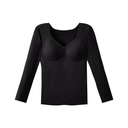 Mousse Velvet Jelly Strip Thermal Underwear for Women, Invisible Foundation, Skin-Warming, Brushed Thermal Long-Sleeve Base Layer