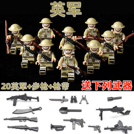 World War II Military Building Blocks Eighth Route Army Man Boy Assembled Toys German Soldiers Little Man Puzzle Boy Changjin Lake Toys