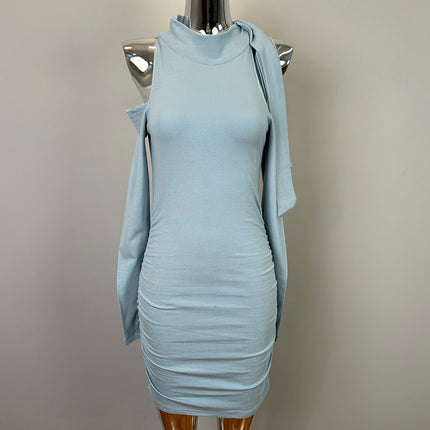 South Korea's Dongdaemun New Product Sexy Feminine Off-Shoulder Ribbon Hip Dress Hc Tight Fashion Sexy