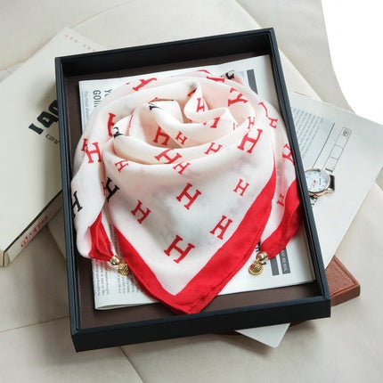 2024 New Cotton and Linen Square Scarf Autumn and Winter Neck Protection Small Scarf Women's Magnetic Buckle Triangle Scarf High-grade All-match Scarf