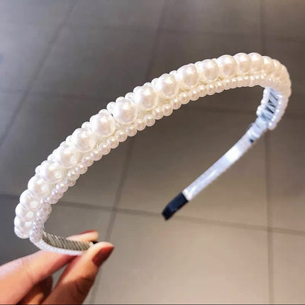 Internet Red Square Explosions Contrast Braid Head Band Wide Edge Non-Slip High-Level Hair Band 2023 New Style Hair Card for Women