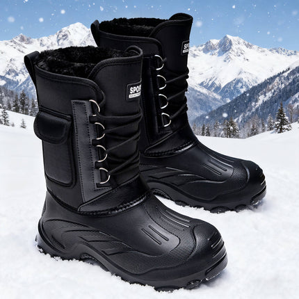 Men's New Winter Cotton Shoes, Velvet and Thickened High-Top Snow Boots, Waterproof and Non-Slip, One-Leg Cotton Boots, Cross-Border Dropshipping