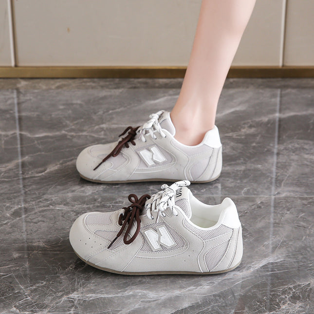 Super Soft Sole German Training Shoes for Women, 2025 Summer Model, Breathable Mesh, Mango Toe, Wide Foot, Flat Sole, Maternity Shoes