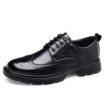 Cross-Border Large Size Leather Shoes for Men in All Seasons British Style Brogue Carved Shoes Business Formal Wear Handsome Youth Wedding Shoes