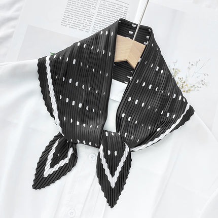 New wrinkled small square scarf female Korean imitation silk printed wrinkled small scarf Joker scarf decorative scarf wholesale