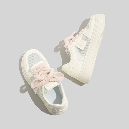 2026 Spring/Summer New White Sneakers Korean Style Ins Female Students Thick-Soled Height-Increasing Sports Sneakers Fashionable Casual Shoes