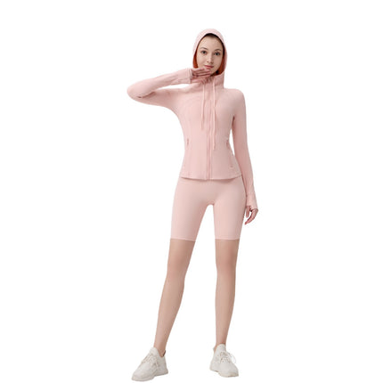 [in Stock] Ld Five-Piece Hooded Yoga Suit for Women, Fitness Yoga Set, High-Waisted, Barely-There Feel, Tight-Fitting Sportswear