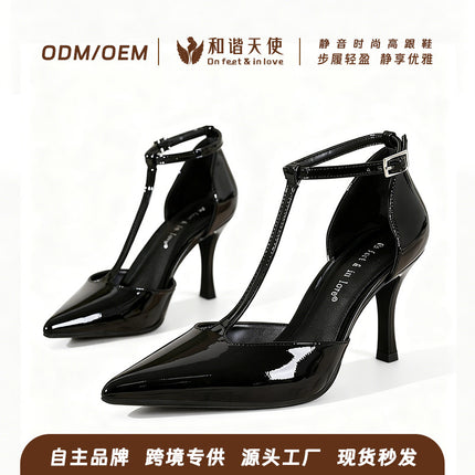 Simple and Fashionable Pointed Toe High Heel Sandals for Women 2025 Summer New Style White Stiletto Heel Hollow Sandals Casual Women's Shoes