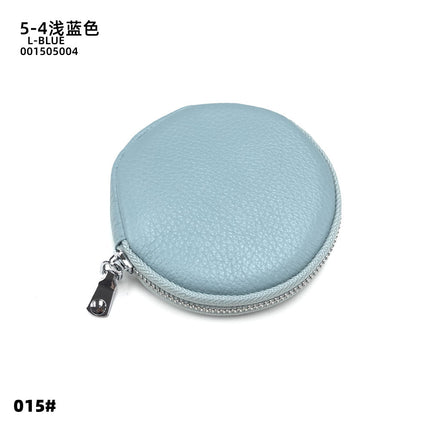 Mini Round Genuine Leather Small Coin Purse Bag Mother's Cowhide Women's Small Children's Zipper Key Coin Earphone Bag
