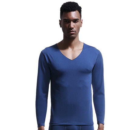 Men's Seamless Thermal Underwear Top V-Neck Winter fleece-lined Tight Thin Base Shirt Autumn Clothes Cotton Sweater Cold-proof