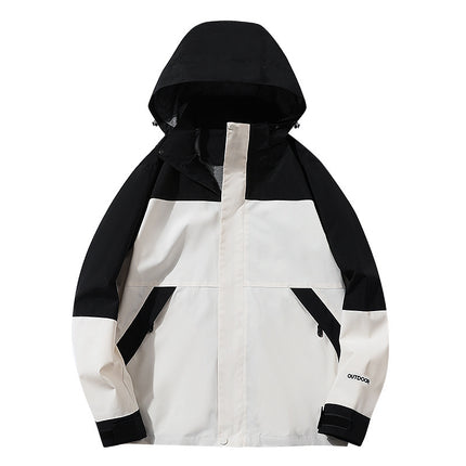 Men's and Women's Couple's Outdoor Jacket Spring and Autumn New Men's Jacket Removable Cap Windproof Jacket for Youth
