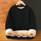 Round neck lambswool sweater-Black-solid color [special offer]] / M