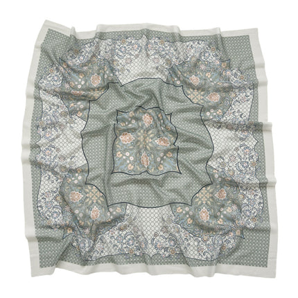 Cross-Border New Product Voile Print 110 Square Scarf Classic Lace Scarf Turban Malaysian Shawl