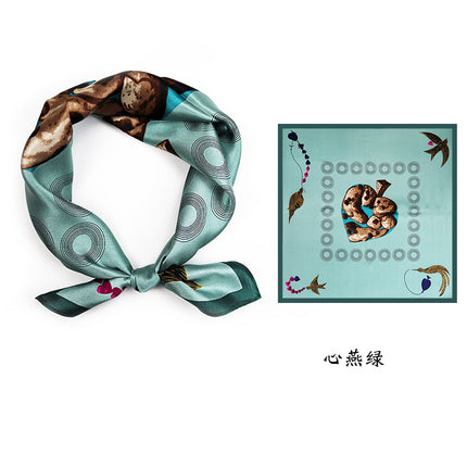 53*53cm Spring and Summer Sun Protection Neck Scarf Women's Easiest for Match Hangzhou Silk Small Square Scarf