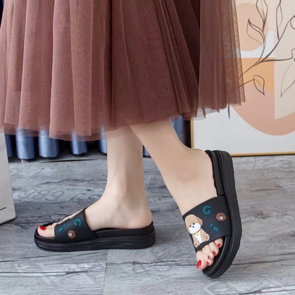 Thick-Soled Slippers for Women Spring and Summer 2025 New Non-Slip Heightening Seaside Beach Platform Sole Ins Sandals for Outer Wear