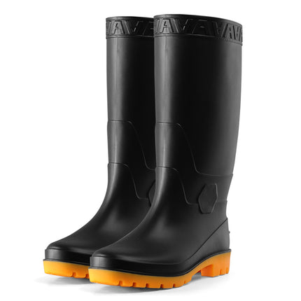 High-Top Men's Labor Protection Shoes, Wear-Resistant and Durable Men's Rain Boots, Non-Slip Outsole, Frosted Men's Water Shoes, Construction Site Workshop Men's Water Boots