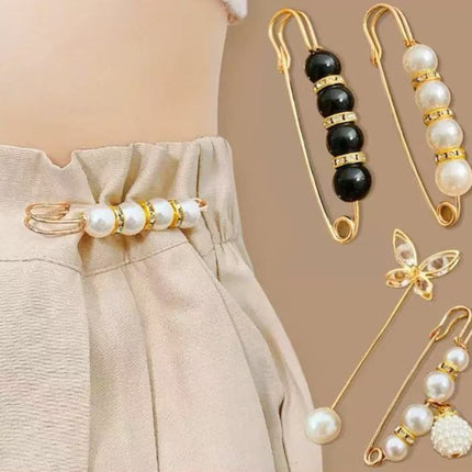 Imitation Pearl Pin suit Pants Waist Tight Artifact Pin Fixed Clothes Waist Change Small Artifact Anti-running Light Accessories