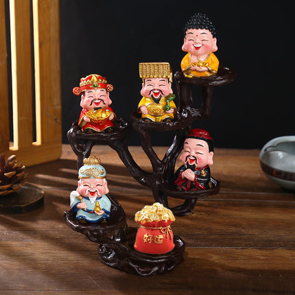 Fuxing Linmen God of Wealth Decoration Office Home Living Room Decorations Hallway Opening Housewarming Gift
