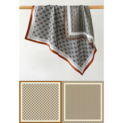 Cross-border double-sided two-color silk scarf ladies leopard print scarf print twill silk senior sense 70cm square towel wholesale