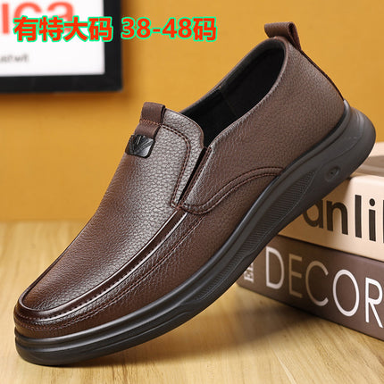 Summer Men's Shoes for Middle-Aged and Elderly People, Genuine Leather Breathable Men's Sandals, Leather Shoes, Soft Soles, Hollow Casual Shoes, Clogs