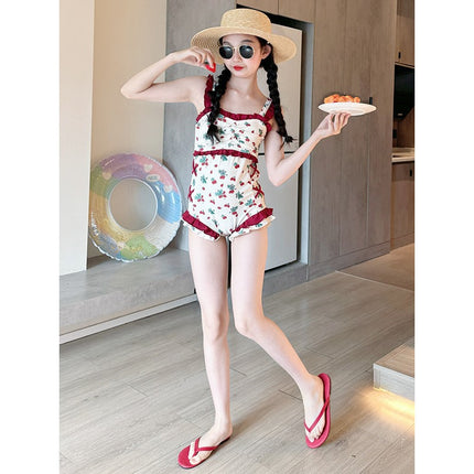 Girls' Stylish One-Piece Swimsuit 2025 New Model, Trendy Swimwear for Older Girls, Internet Celebrity-Inspired Beautiful Swimwear
